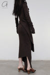 Marc le bihan long net eye skirt 2752 Terre